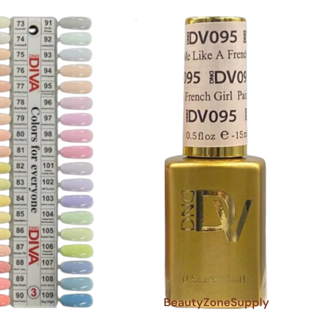 DND Diva Brand Gel Nail Polish - 0.5 Ounce, Shade 095 - Paint Me Like A French Girl Style