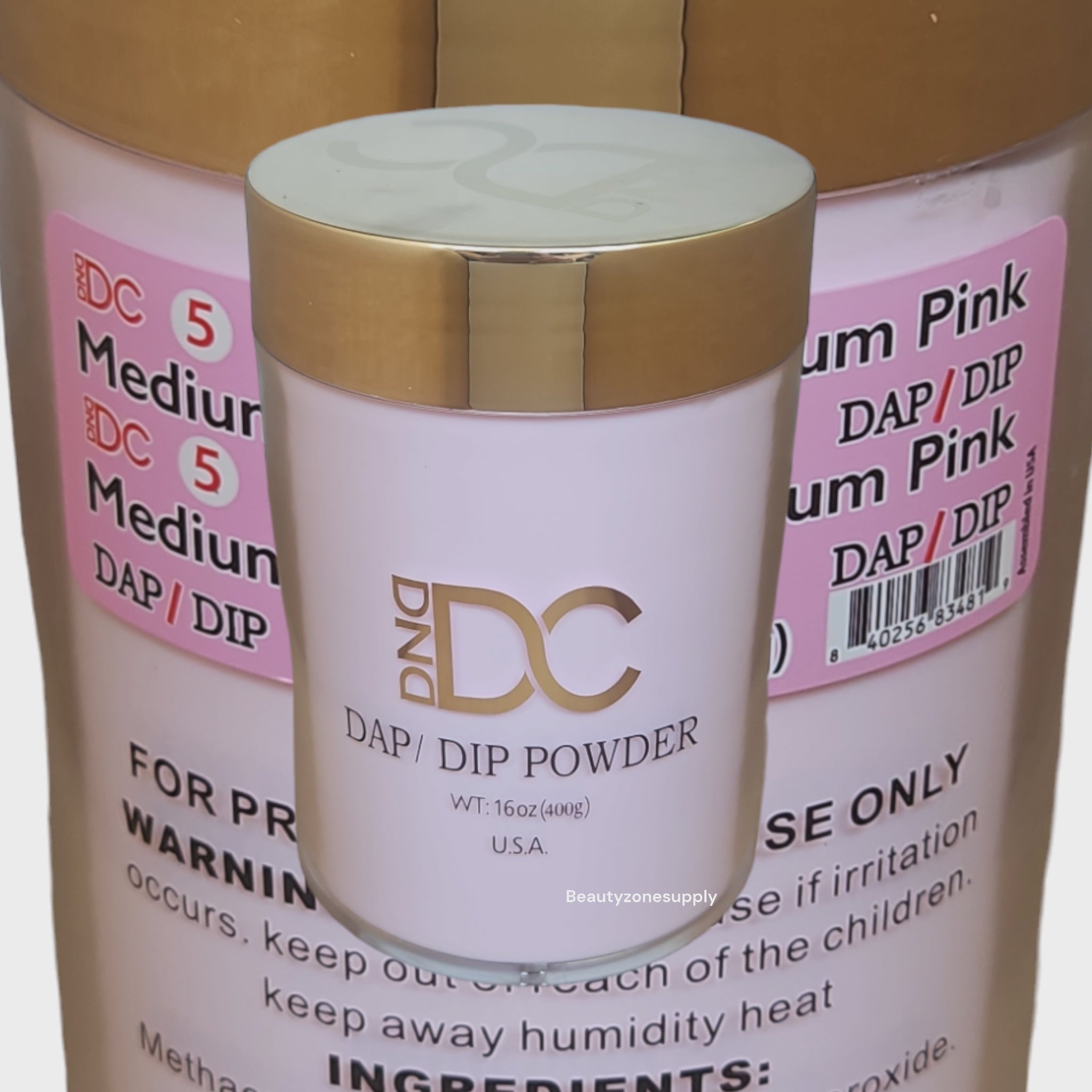DC DND Premium Dip & Acrylic Powder #005, 16 oz Medium Pink