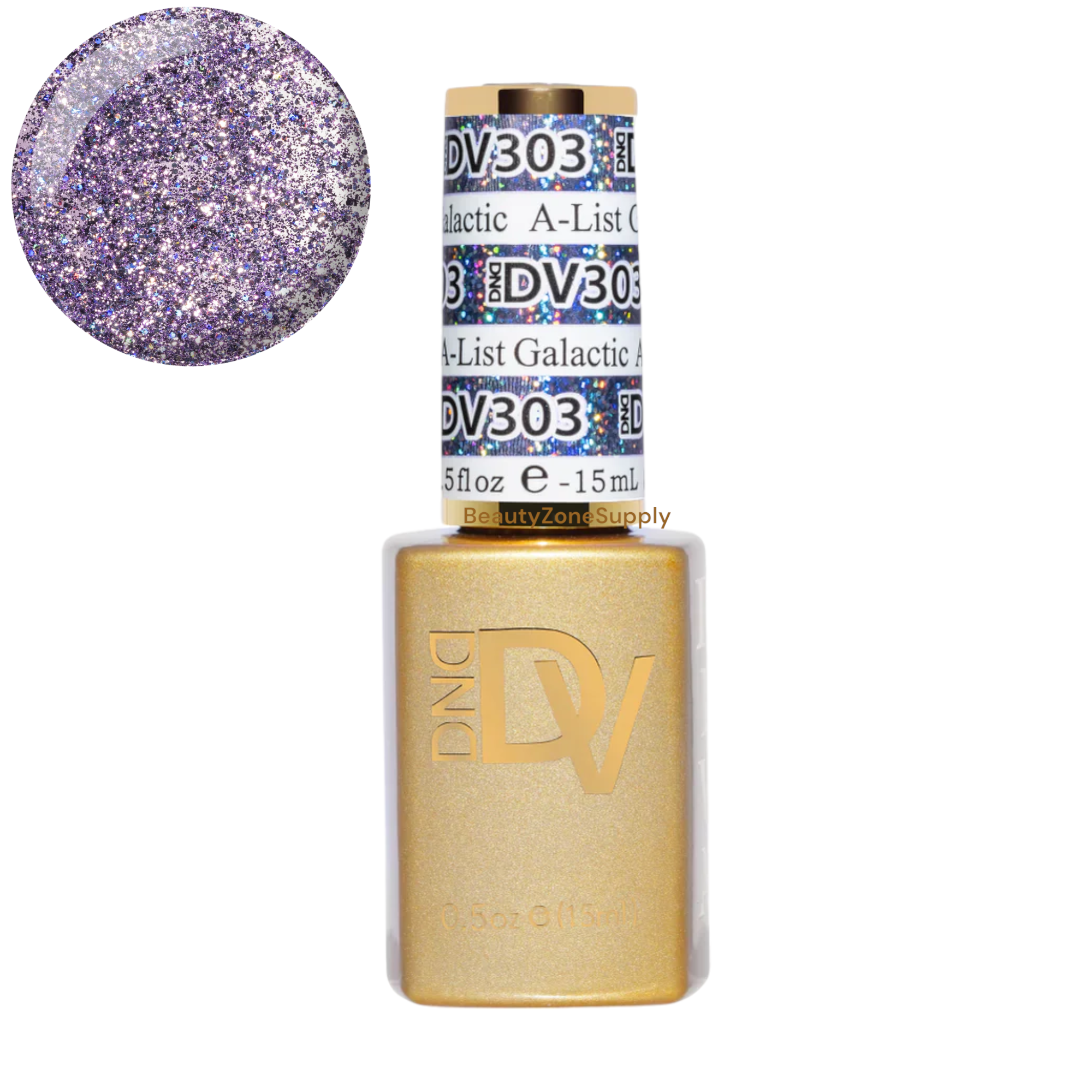 DND Diva 0.5 oz Platinum A-List Galactic Gel Polish #303