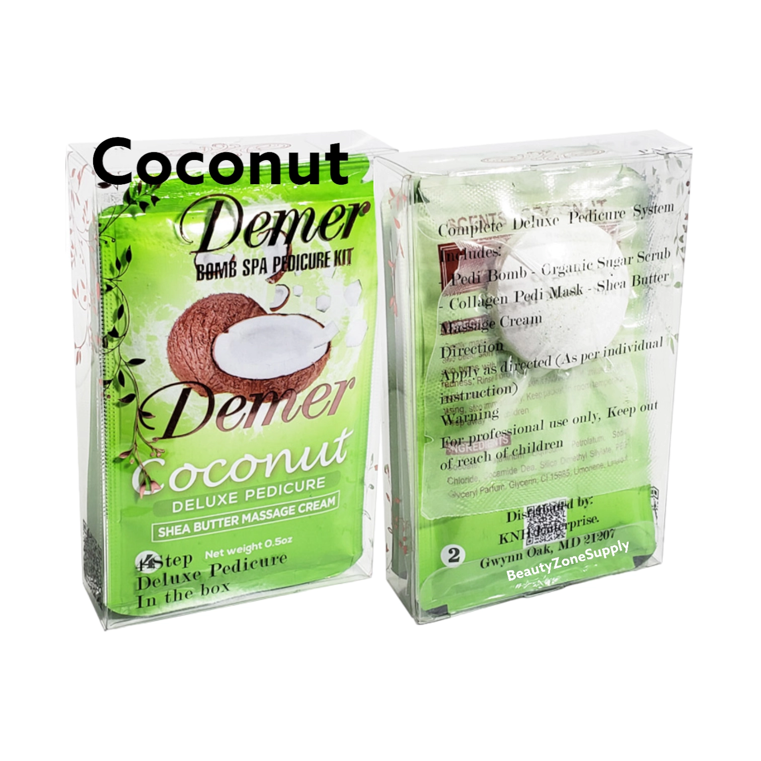 Demer Coconut 60-Pack 4-in-1 Luxury Spa Pedicure Bomb Kit