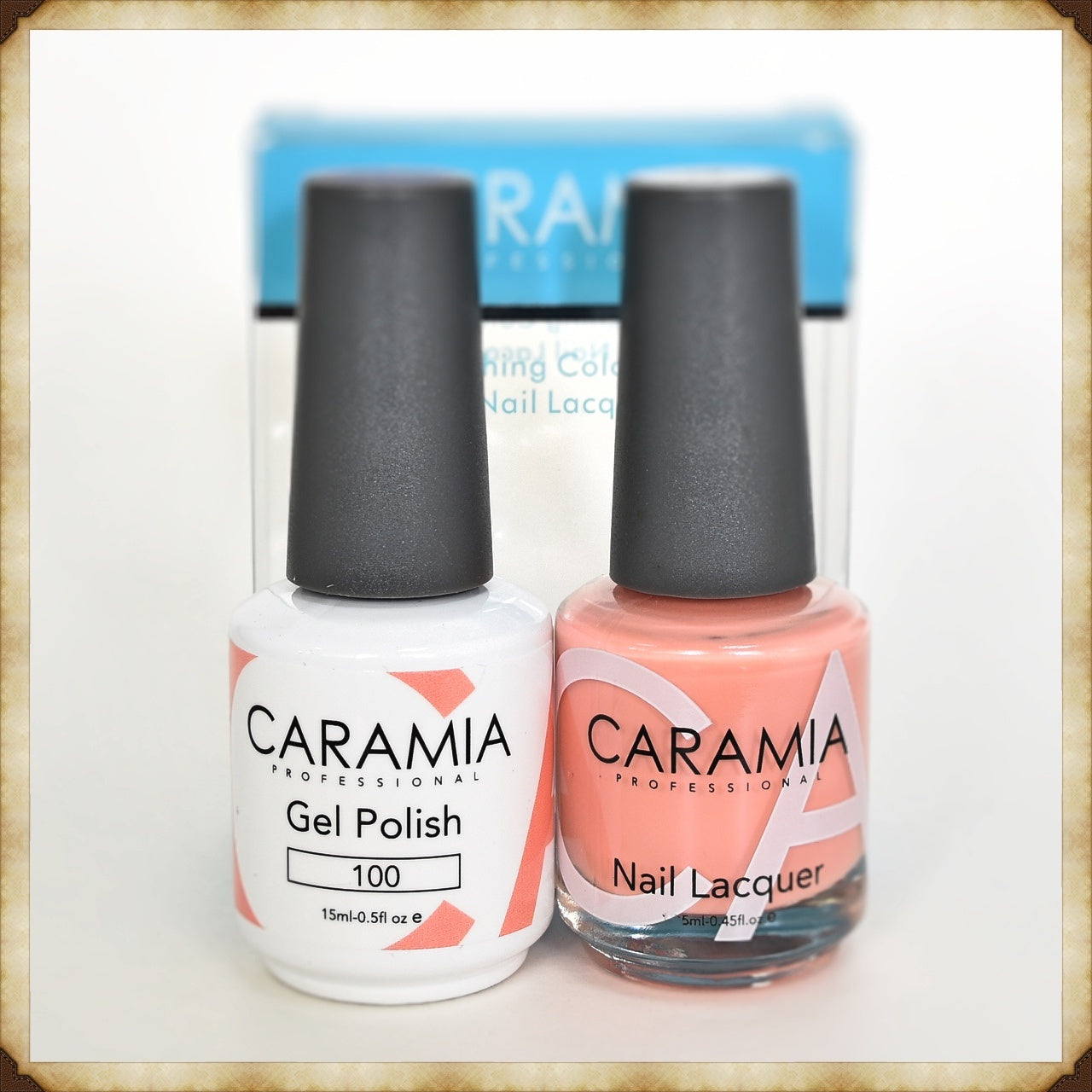 Caramia Duo Gel Polish and Lacquer Set 100 - Ideal for Nail Beautification