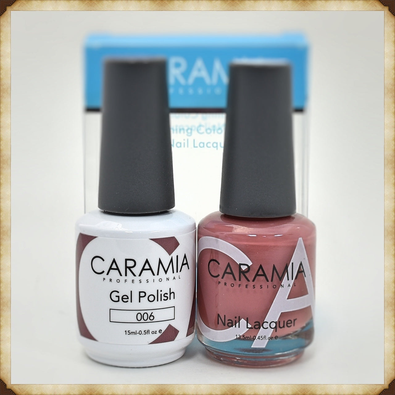 Caramia Brand Duo Set of Gel Nail Polish and Lacquer Shade 006