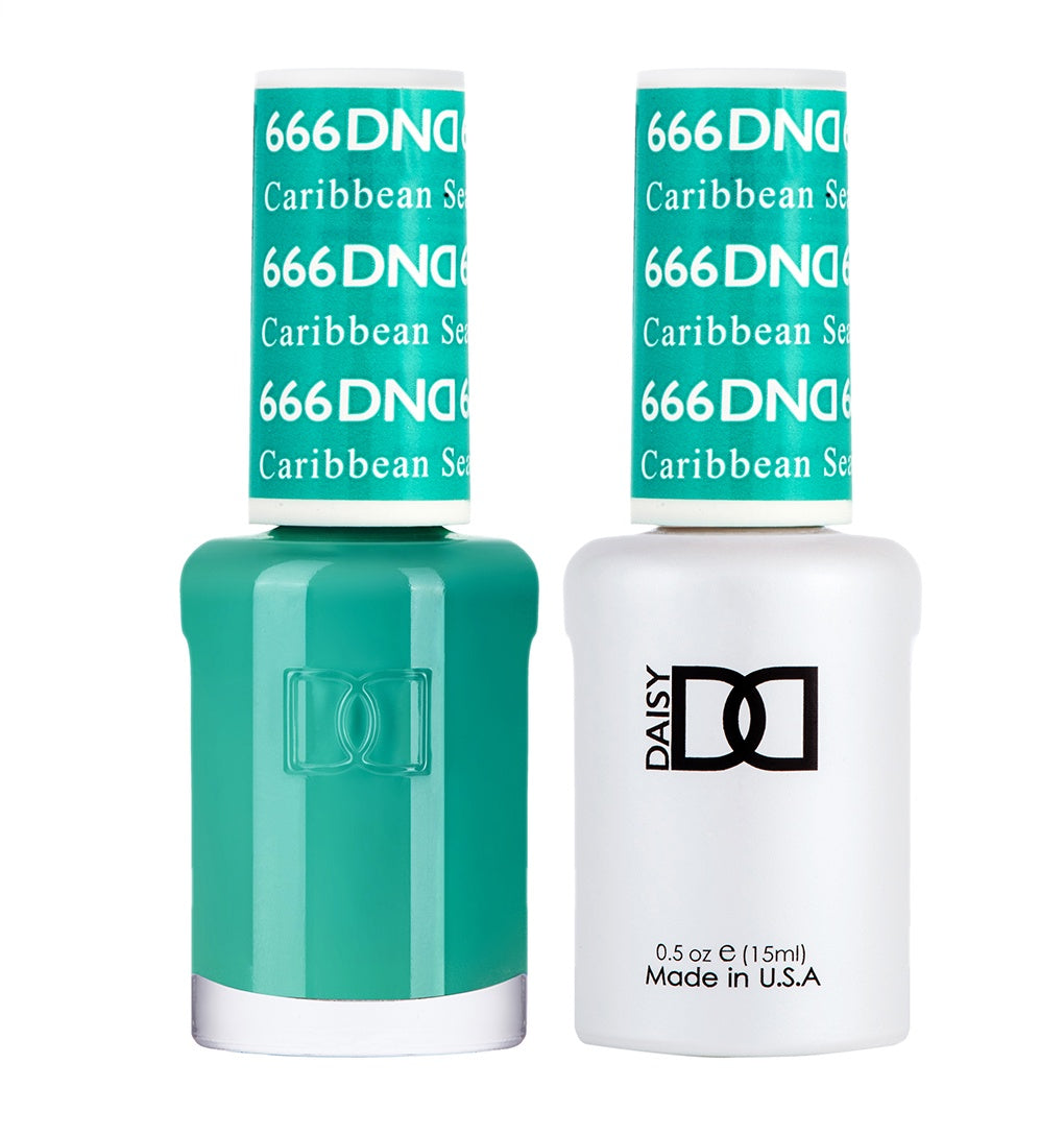 DND Duo Gel Polish and Matching Lacquer Set - Caribbean Sea Shade #666