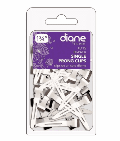 Diane Brand 1.75-Inch Single Prong Steel Hair Clips, 80-Piece Pack, Model DD15