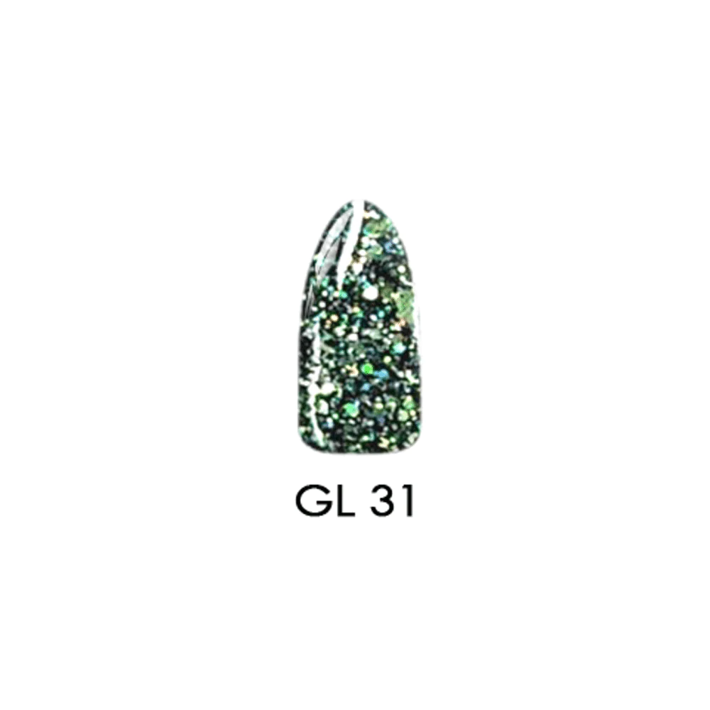 Chisel 2 - ounce Glitter Collection GL31 Acrylic and Dipping Powder for Nail Art