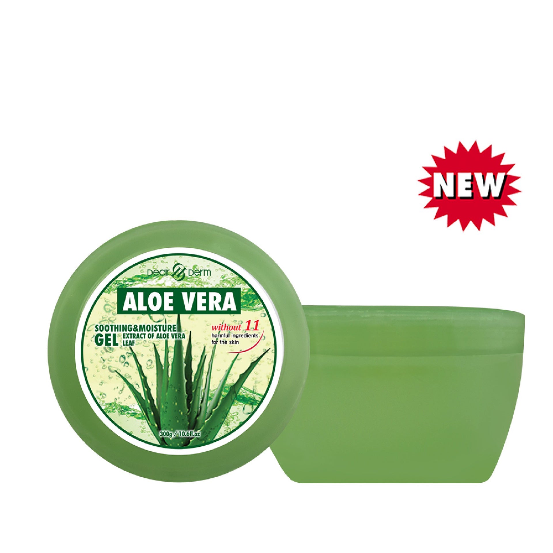 Dearderm Aloe Vera Gel - 300G/10.6 FL. OZ for Soothing and Moisturizing
