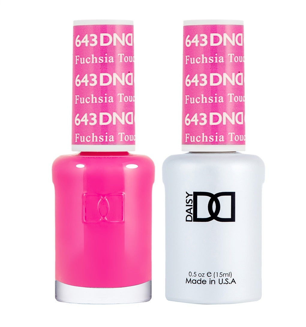 DND Duo: Vibrant Fuschsia Gel Polish & Matching Lacquer #643