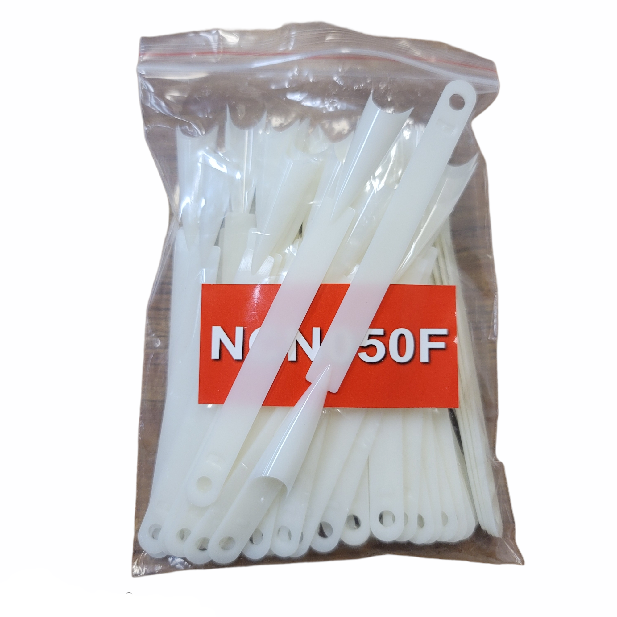 50-Piece French-Style Natural Color Nail Chart with Ring NCN050F