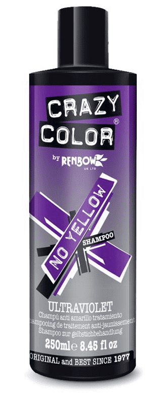 New! Crazy Color Crazy Shades - Ultraviolet No Yellow Hair Shampoo, 250mL for Stunning Hair Color
