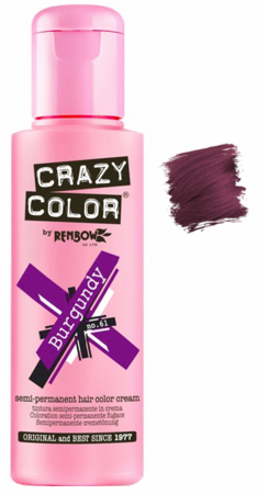 Crazy Color 150ML 5.07 oz Semi - Permanent Burgundy Hair Dye (Color 061)
