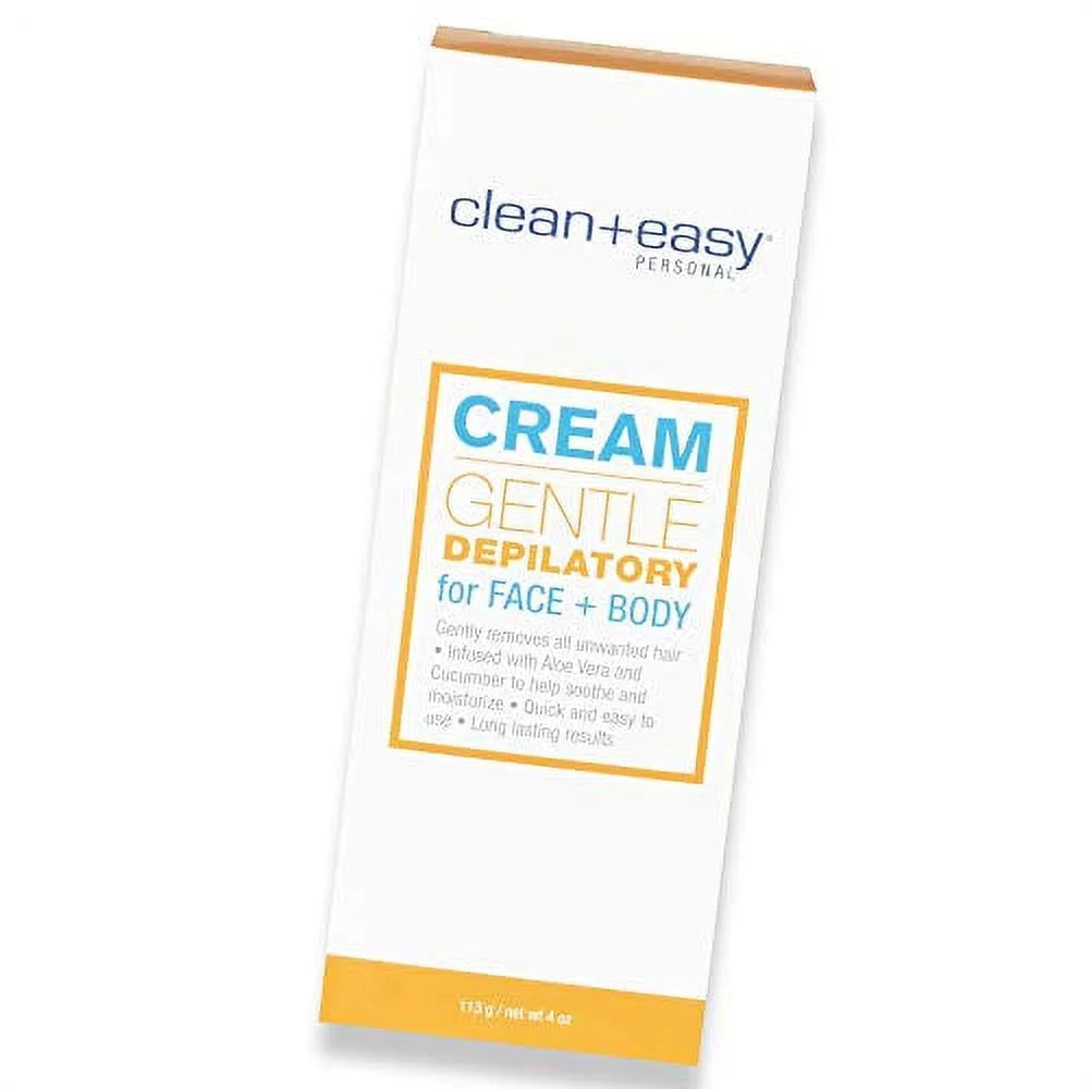 Clean & Easy 4oz Non - Irritating Hair Depilatory Cream for Face and Body