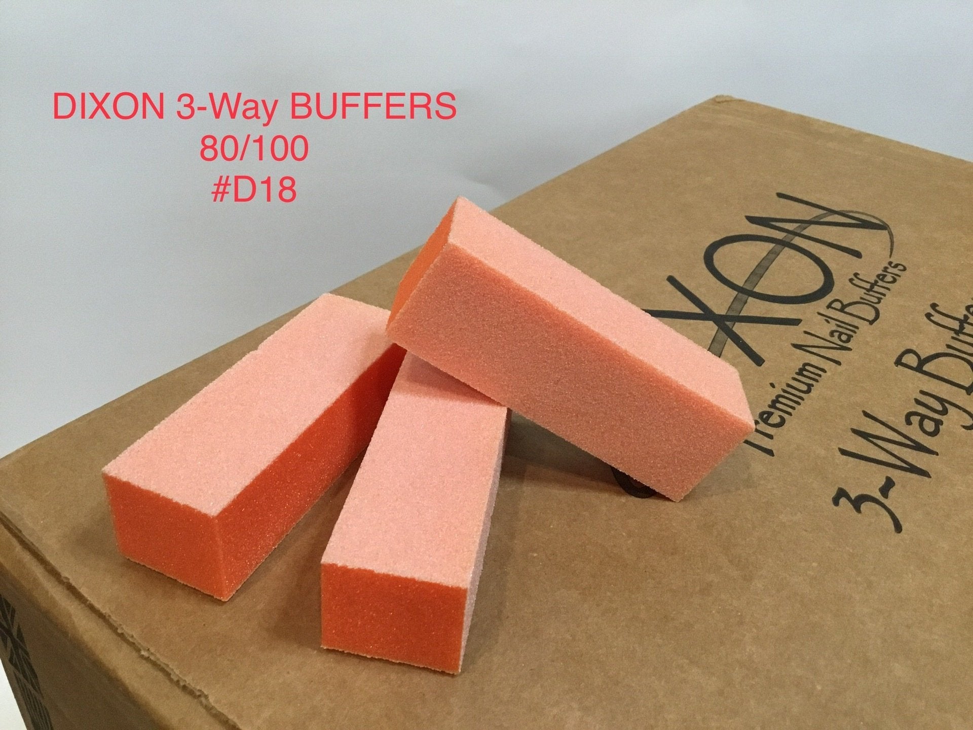 500 pcs of Dixon 3 - way Orange - White 80/100 Grit Buffer D18