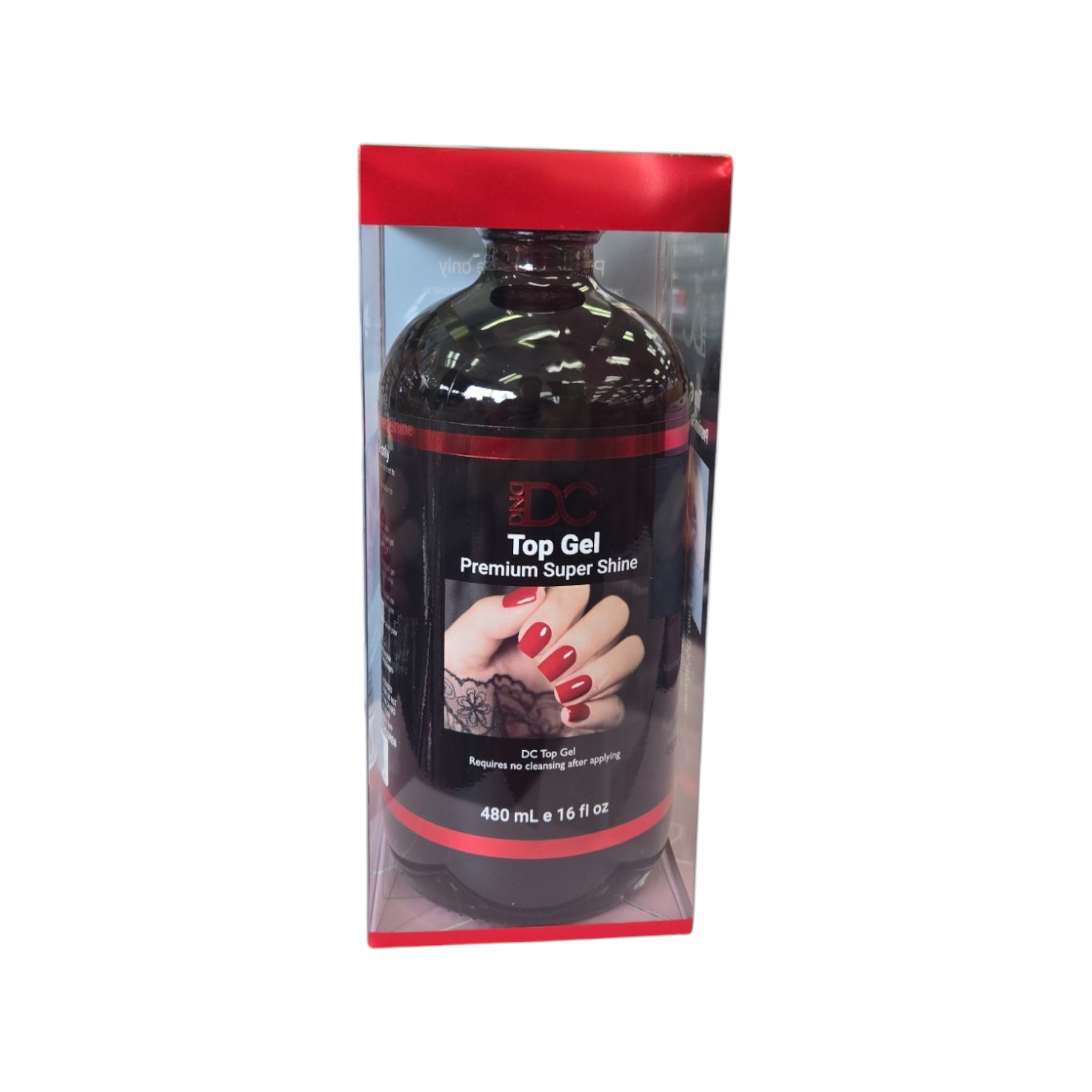 DC DND Gel Nail Polish No Wipe Top Coat Refill #900 - 16 Ounce Professional Nail Care Product