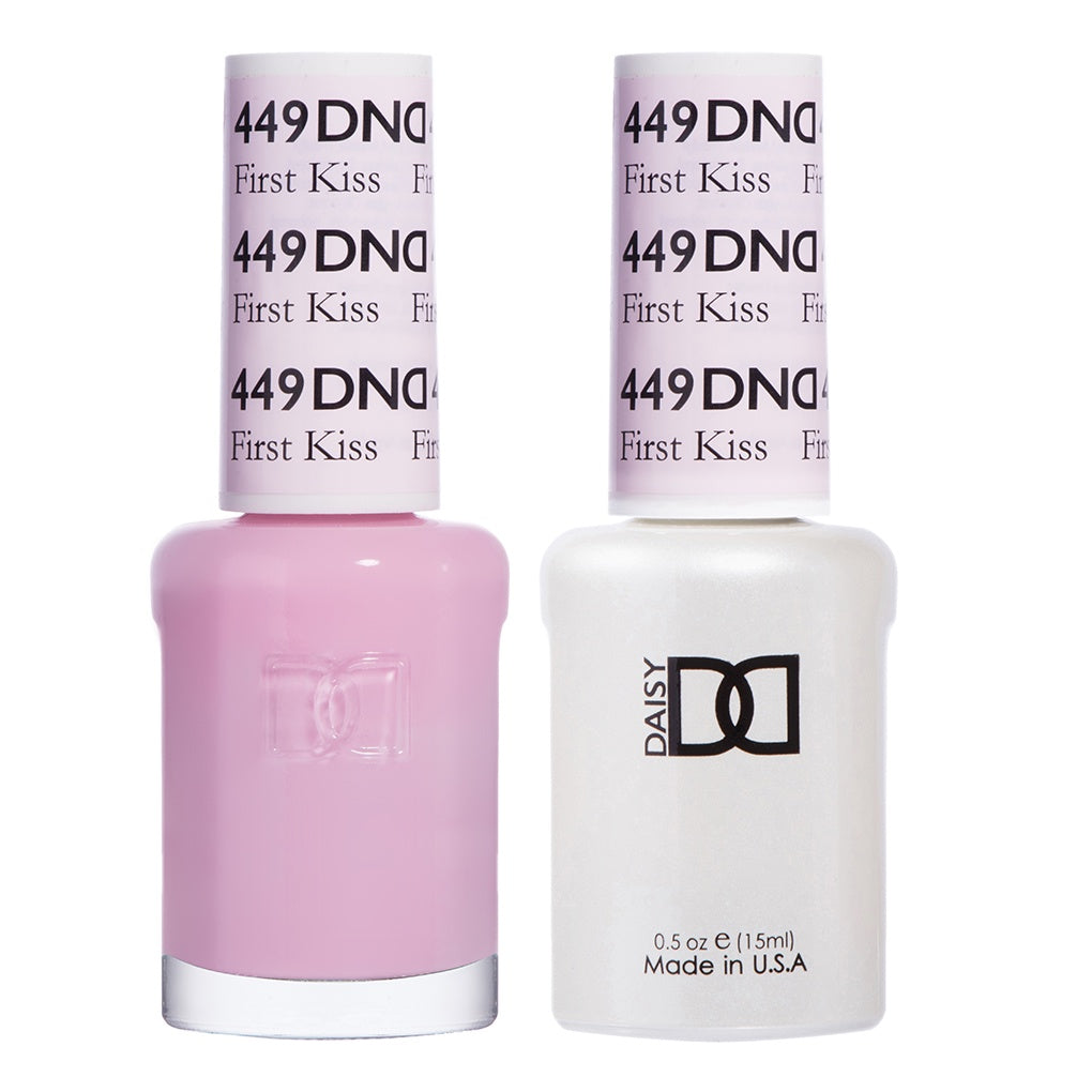DND Brand Duo Set of Gel Polish and Lacquer with First Kiss Design #449