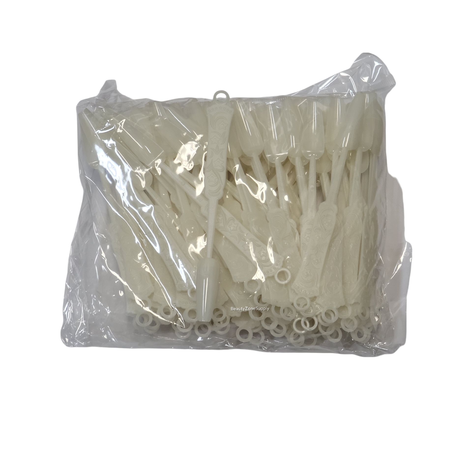 Display Set of 100 Pieces Natural Coffin-Shaped Nail Tips in a Bag