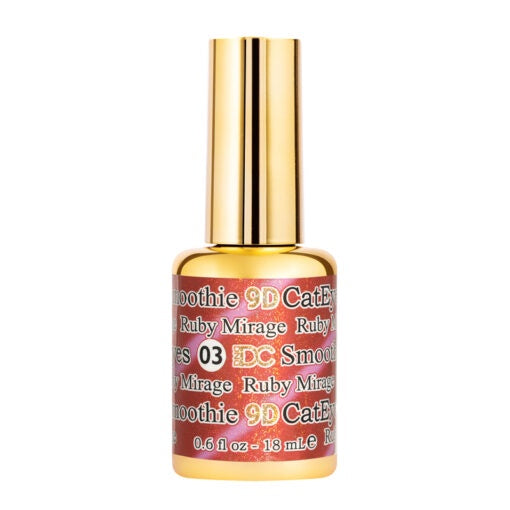 DC DND 9D Cat Eye Gel Polish Smoothie #03 - Ruby Mirage, 0.5 Ounce