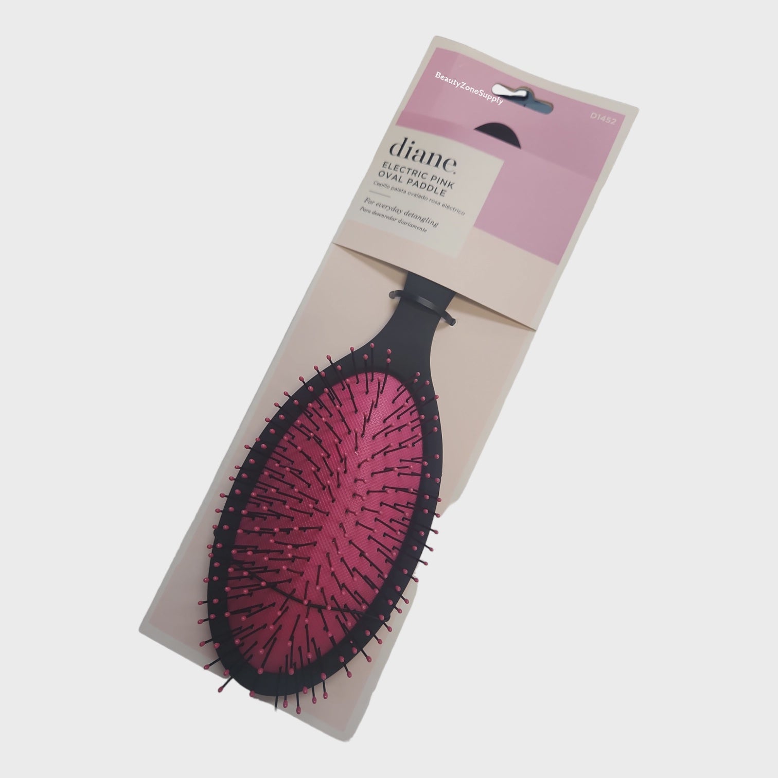 Diane Stylish Electric Pink Oval Paddle Hair Brush for Beautiful Hairstyles - Model D1452