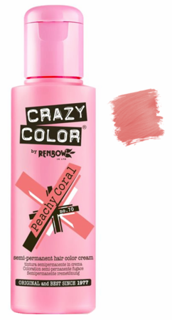 150ML 5.07 oz Crazy Color Semi - Permanent Peachy Coral 070 Hair Dye
