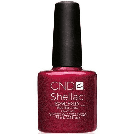 CND Shellac Red Baroness Nail Polish, 0.25 Fl Oz - Long - lasting Gel