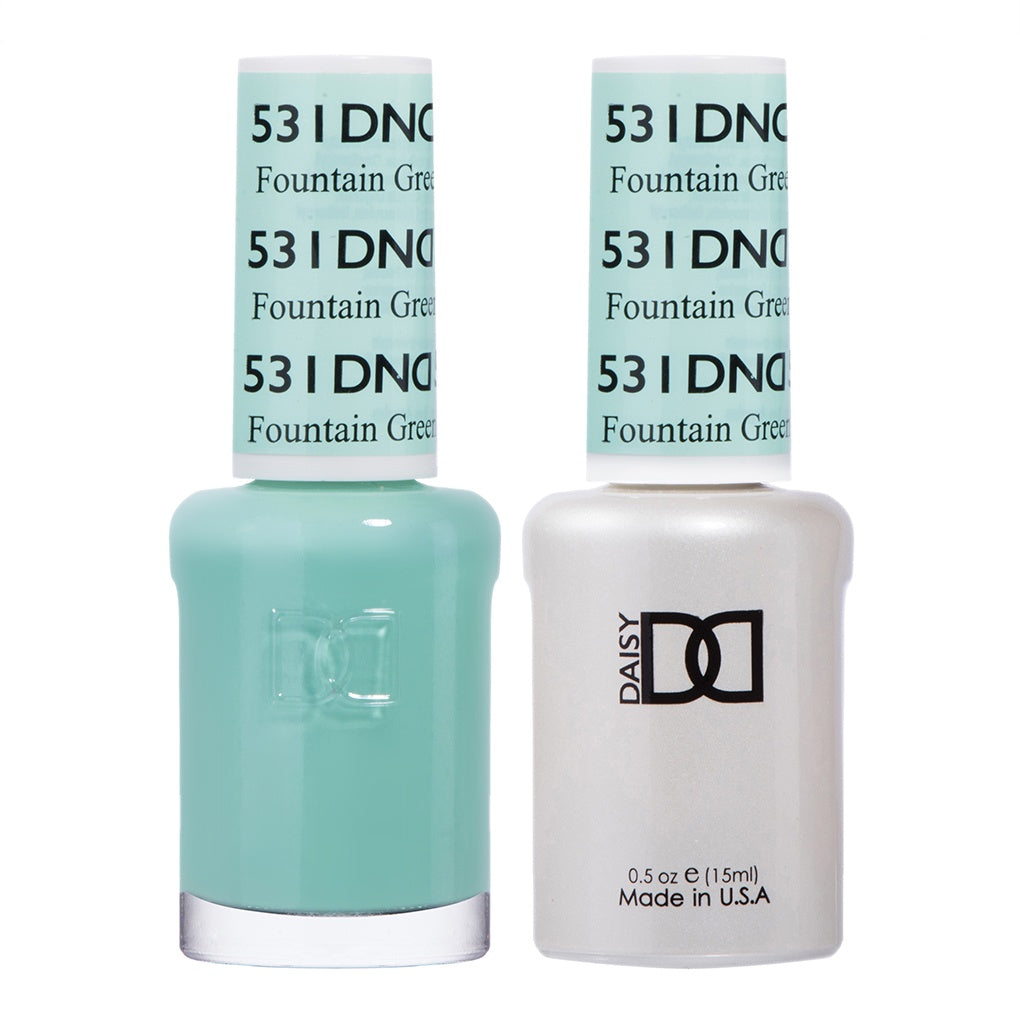 DND Duo Gel Polish and Lacquer in Stunning Fountain Green #531