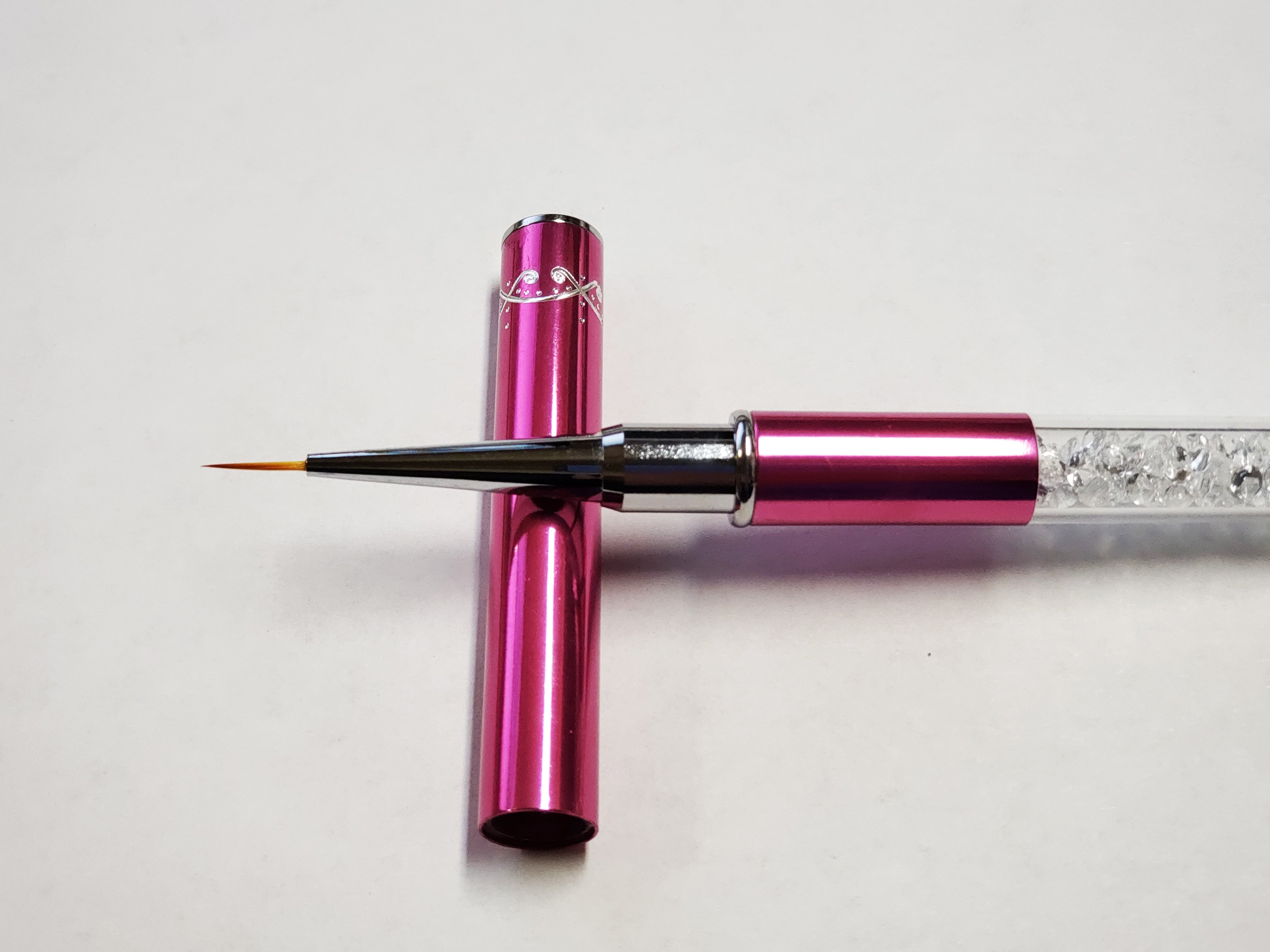 Pink-handled Detail Nail Art Brush with 9.00 mm Width for Precise Nail Designs