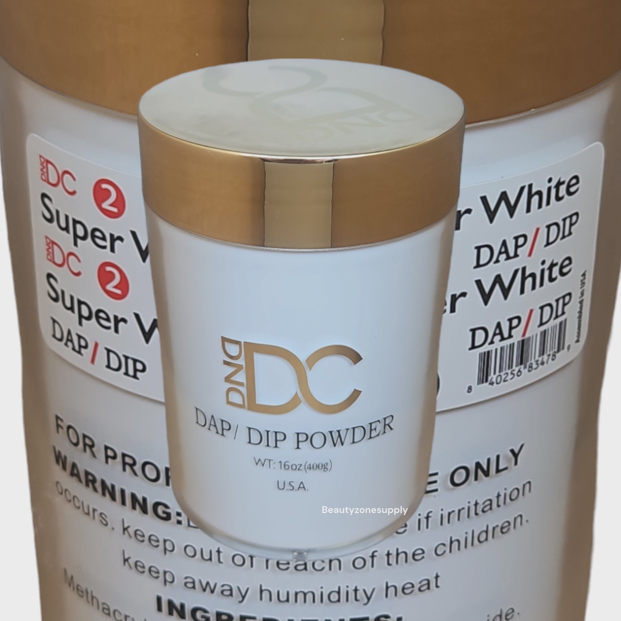 DC DND Premium Dip Powder Acrylic #002 Super White, 16 oz