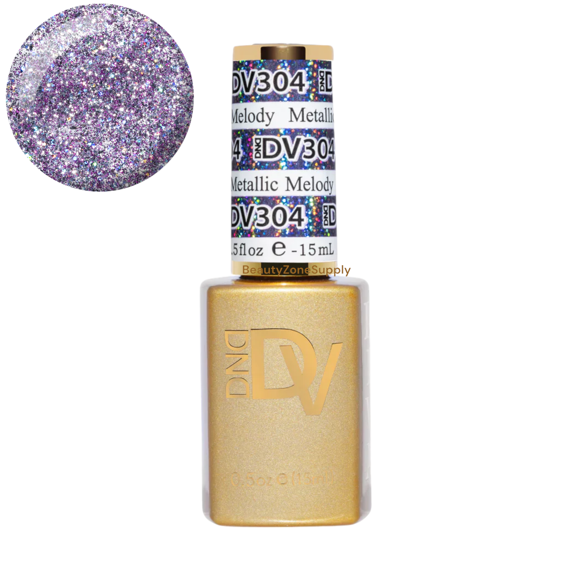 DND Diva 0.5 oz Platinum Metallic Gel Polish Melody #304