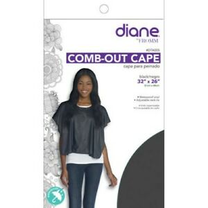 Diane 32 X 26 Black Adjustable Neck Tie Waterproof Vinyl Comb-Out Cape DTA005