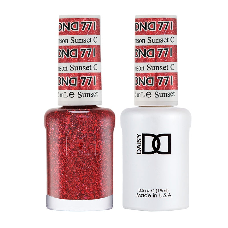 DND Duo Gel Polish and Lacquer in Stunning Crimson Sunset #771