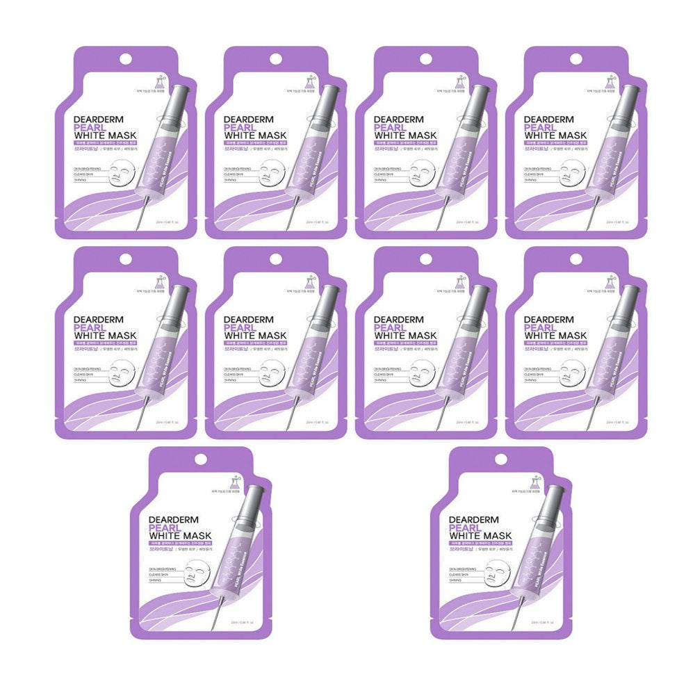 Dearderm 10-Piece Pearl White All-Over Facial Mask Set