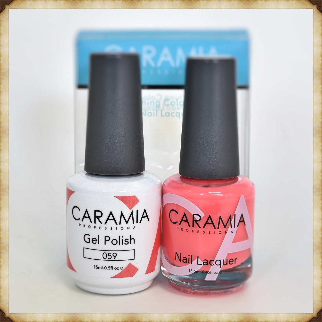 Caramia Dual - Function Gel and Lacquer Set, Shade 059 for Nail Beautification