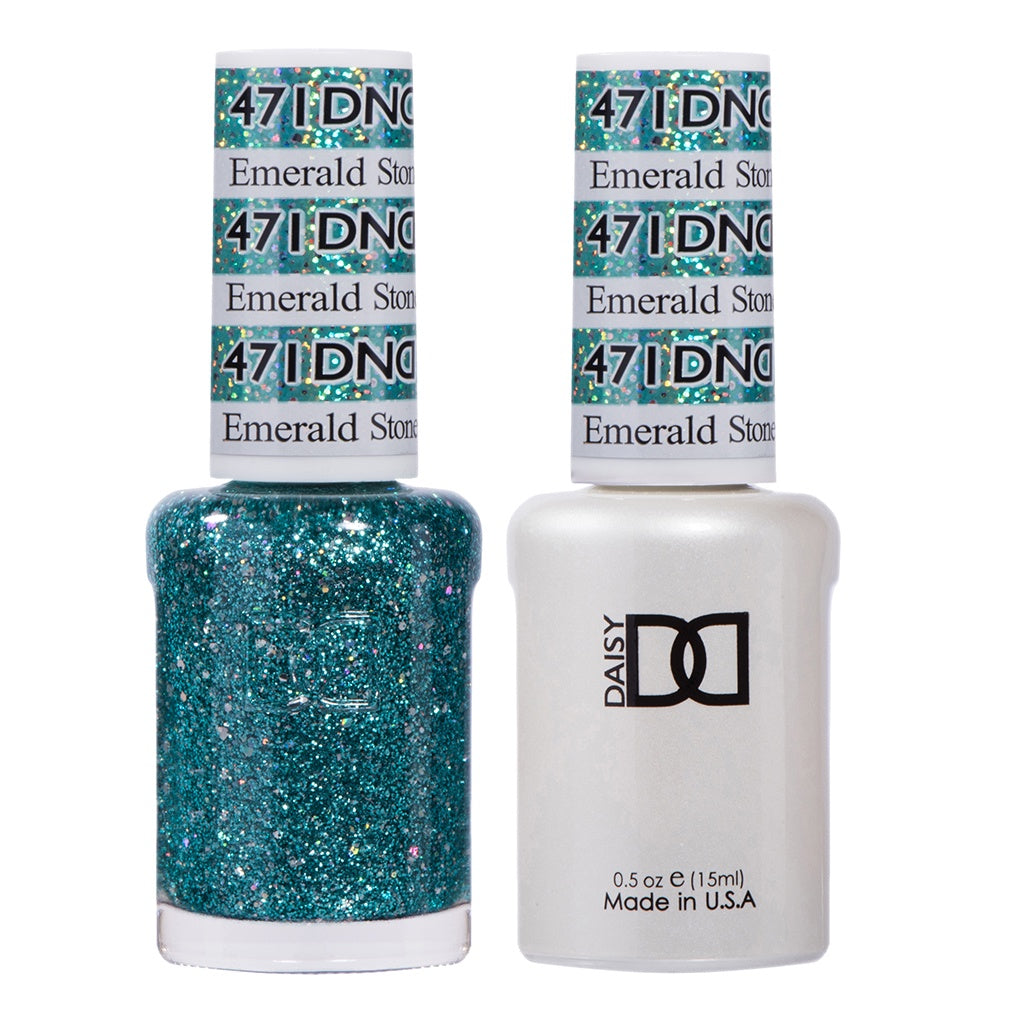 DND Brand Duo Set of Gel Polish and Lacquer in Emerald Stone Color #471
