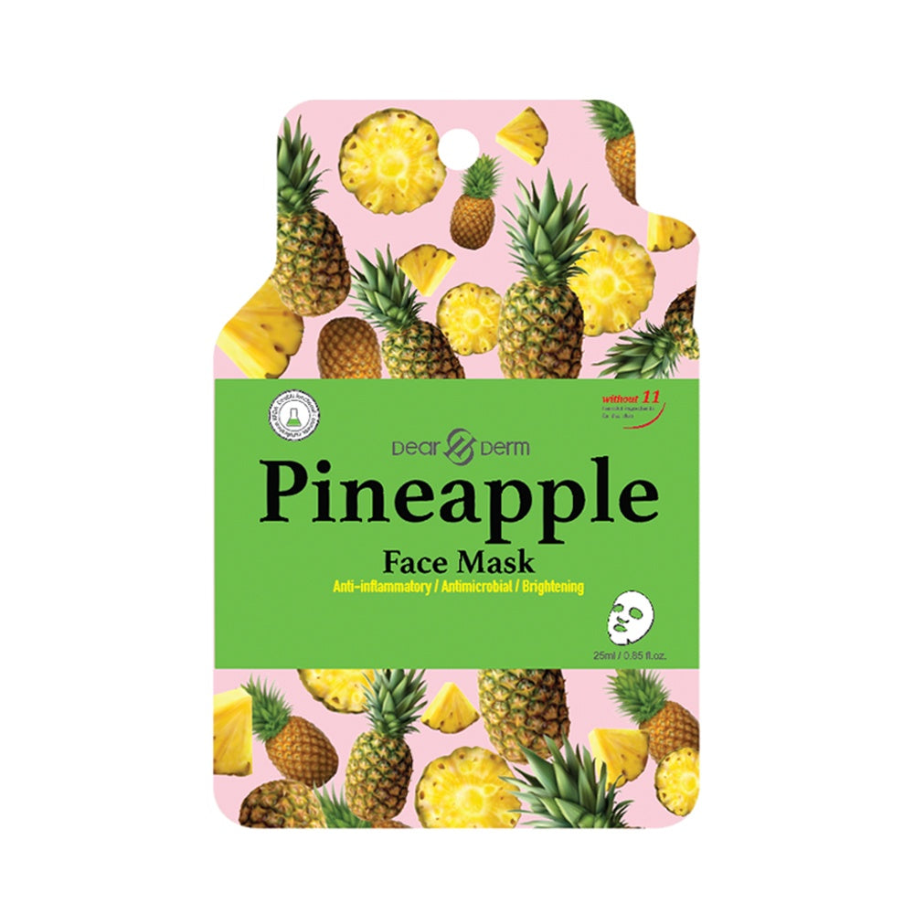 Dearderm 10 - piece Pineapple Facial Mask for Antioxidant and Complexion Brightening