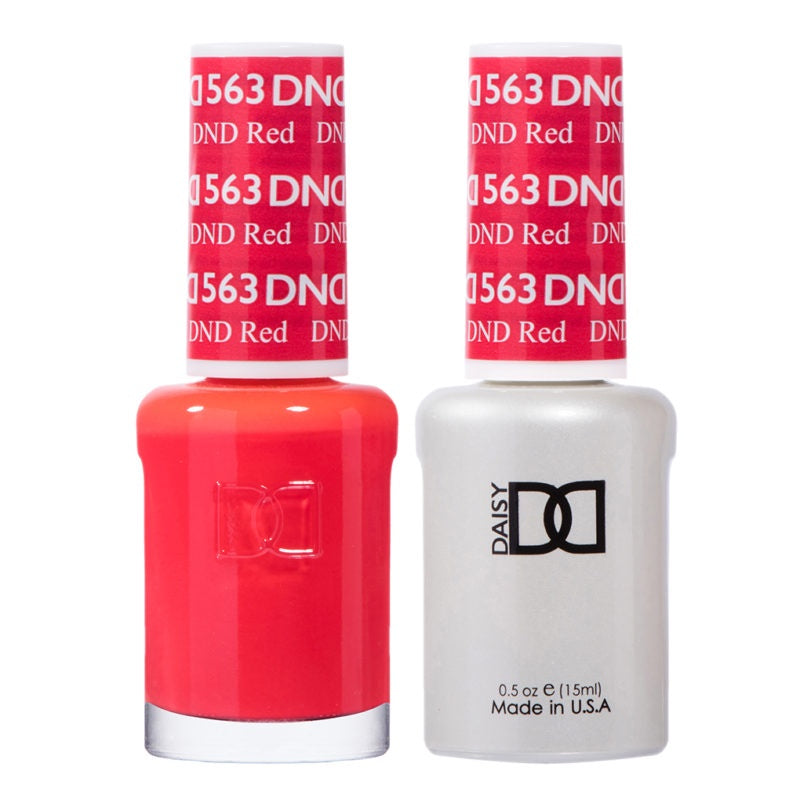 DND Duo Red #563 Gel Polish and Matching Lacquer