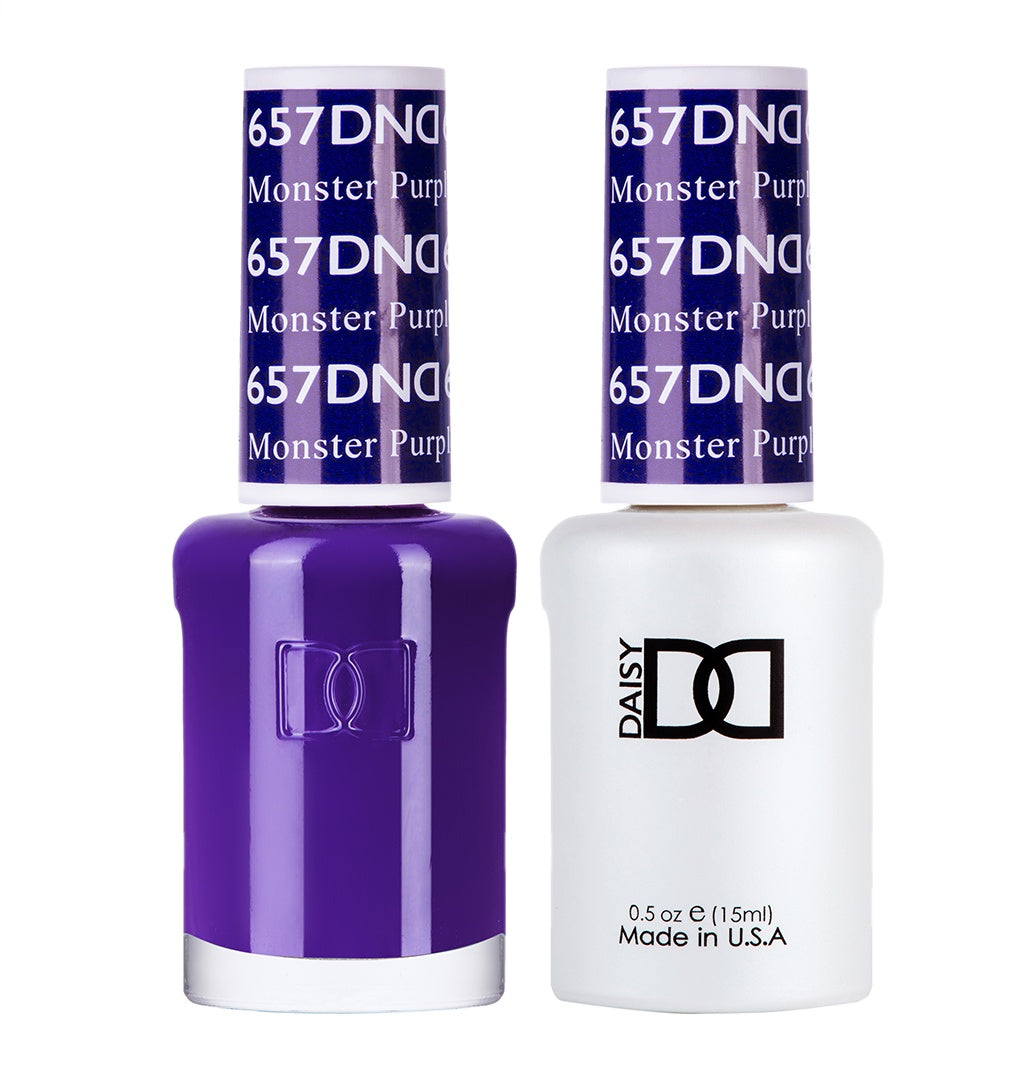 DND Double - Effect Gel Nail Polish and Matching Lacquer in Monster Purple Shade #657