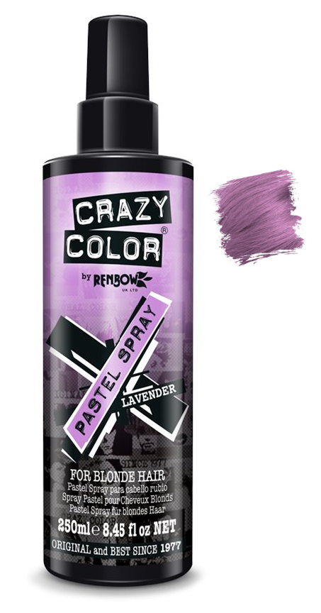 Crazy Color Temporary Pastel Hair Spray in Lavender Shade, 250mL (8.45 oz)