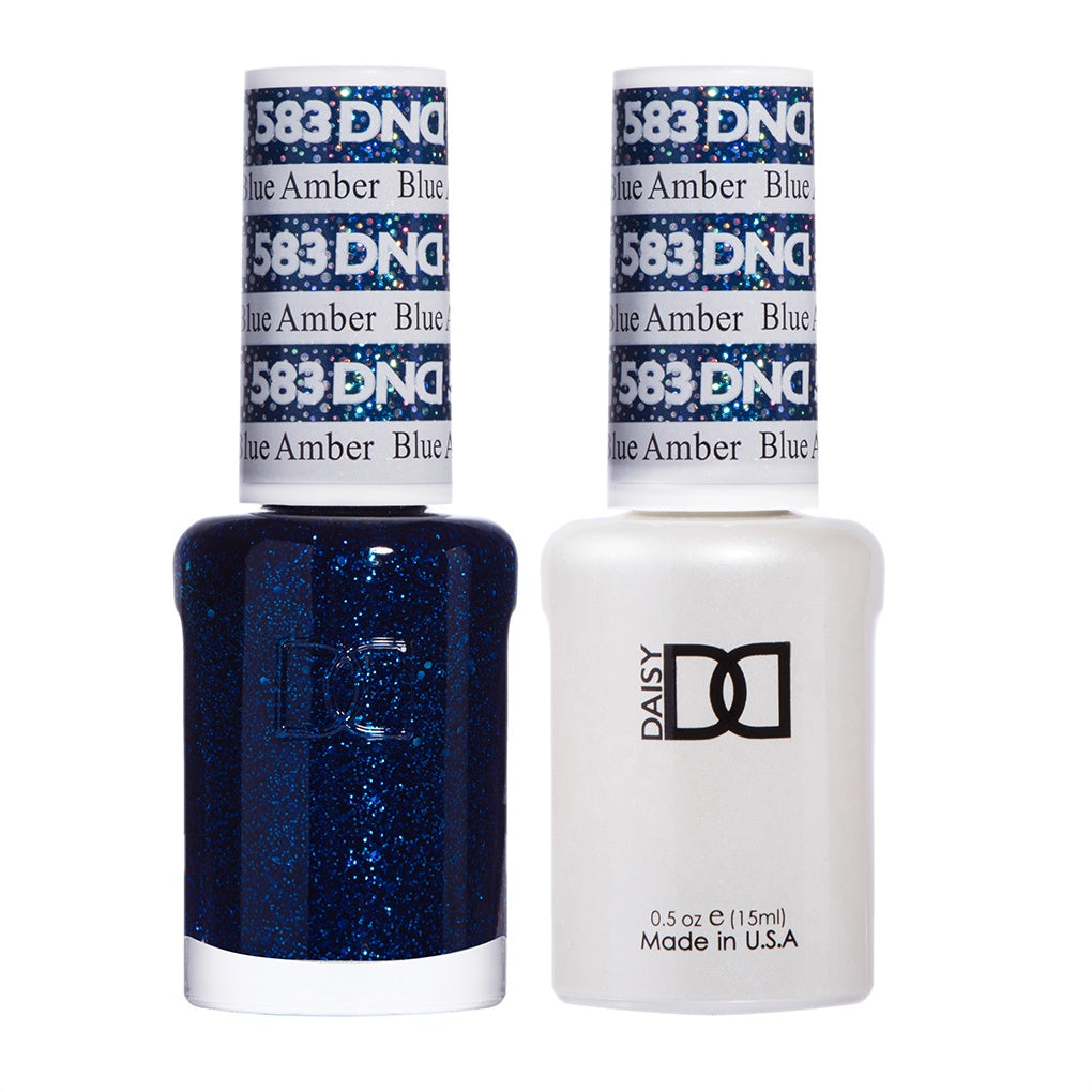 DND Duo Gel Nail Polish and Matching Lacquer in Stunning Blue Amber Color #583