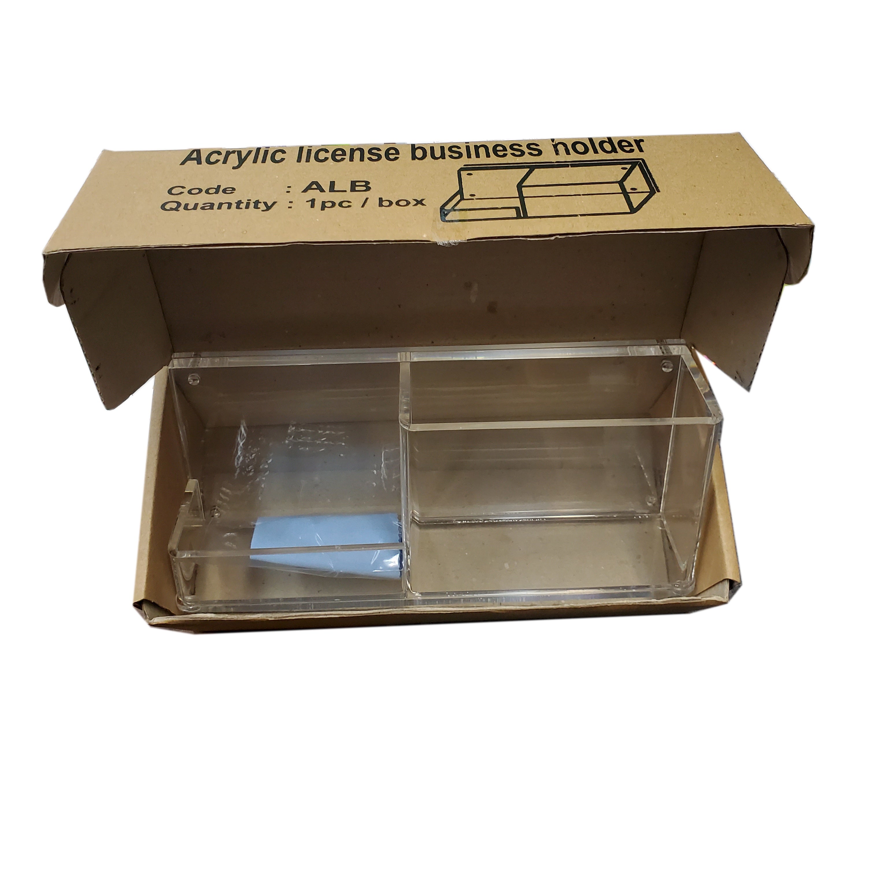 Acrylic Desk License and Business Card Holder for Office Use