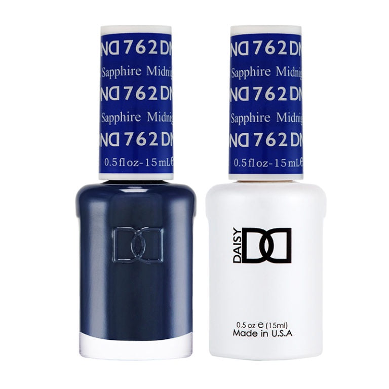 DND Midnight Sapphire #762 Duo Gel Polish and Matching Lacquer