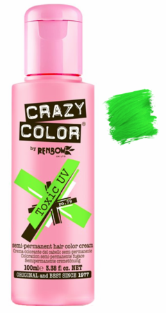 Crazy Color 150ML 5.07 oz Semi - Permanent Toxic UV Green Hair Dye