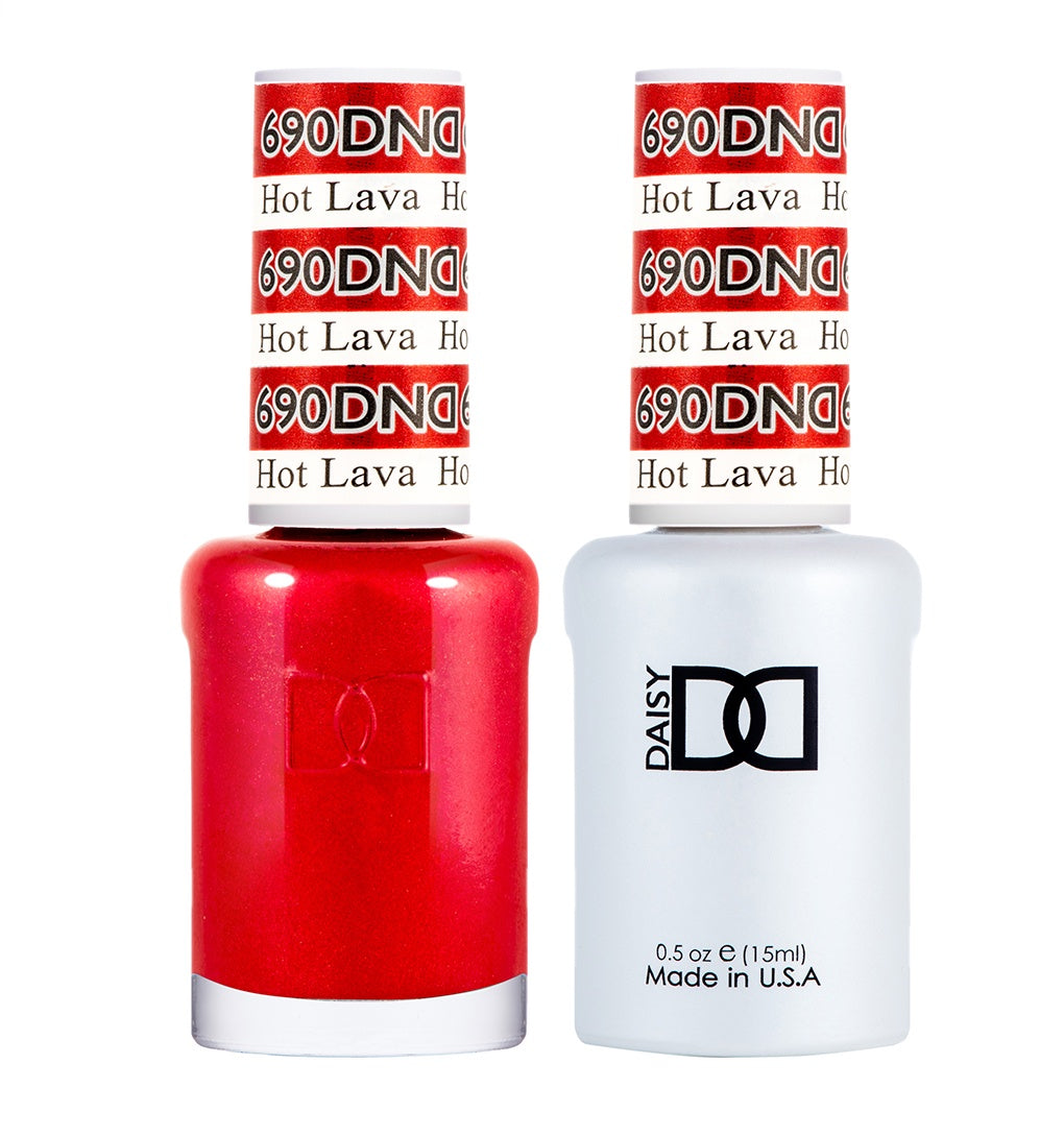 DND Dual-purpose Gel Polish and Lacquer Set in Stunning Hot Lava Color #690