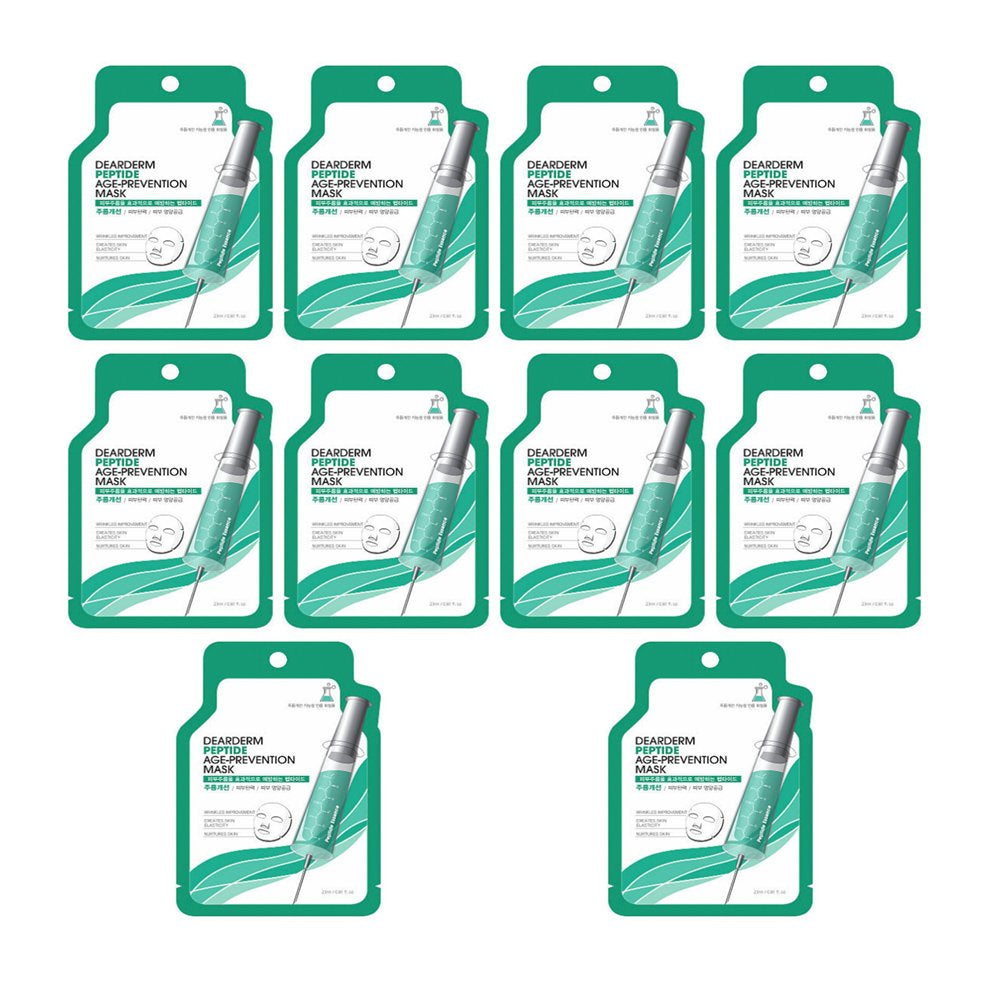 Dearderm Anti-Aging Peptide Facial Mask Set with 10 Pieces
