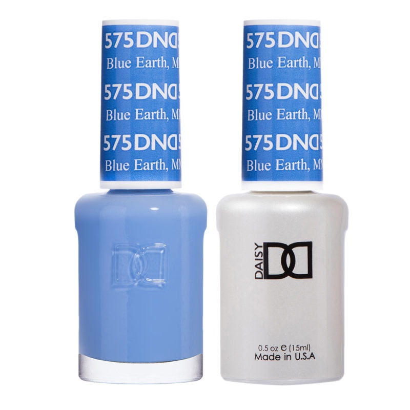 DND Blue Earth #575 Duo Gel Polish and Matching Lacquer Set