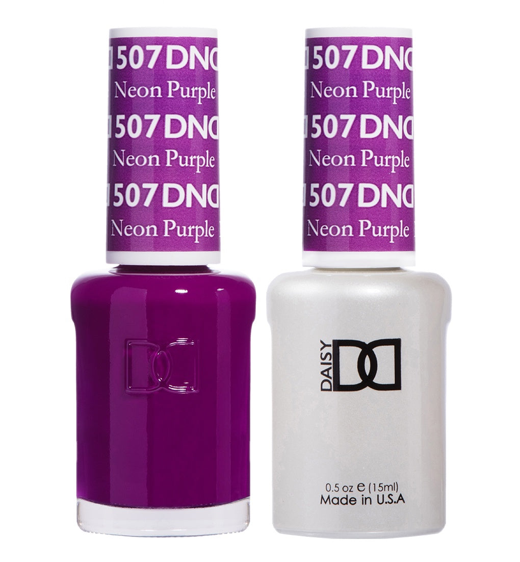DND Duo Neon Purple #507 Gel Polish and Matching Lacquer Set