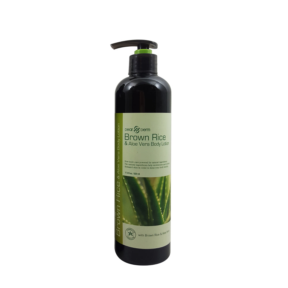 Dearderm 17.50 fl.oz. / 520ml Organic Brown Rice & Aloe Vera Moisturizing Body Lotion