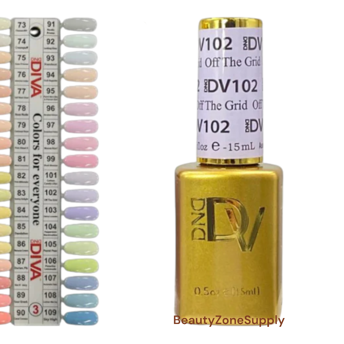 DND Diva Professional Gel Nail Polish, 0.5 Ounce, Shade 102 Off The Grid