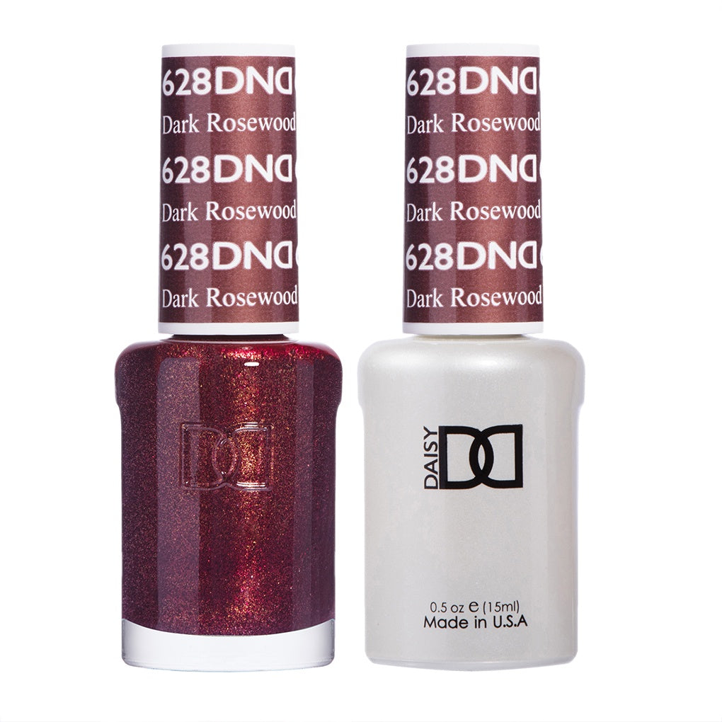 DND Dark Rosewood #628 Duo Gel Polish and Matching Lacquer Set