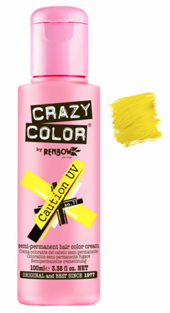 Crazy Color Semi - Permanent Hair Coloring Dye, Shade 077 Caution, 150ML (5.07 oz) for a High - Energy Hair Look