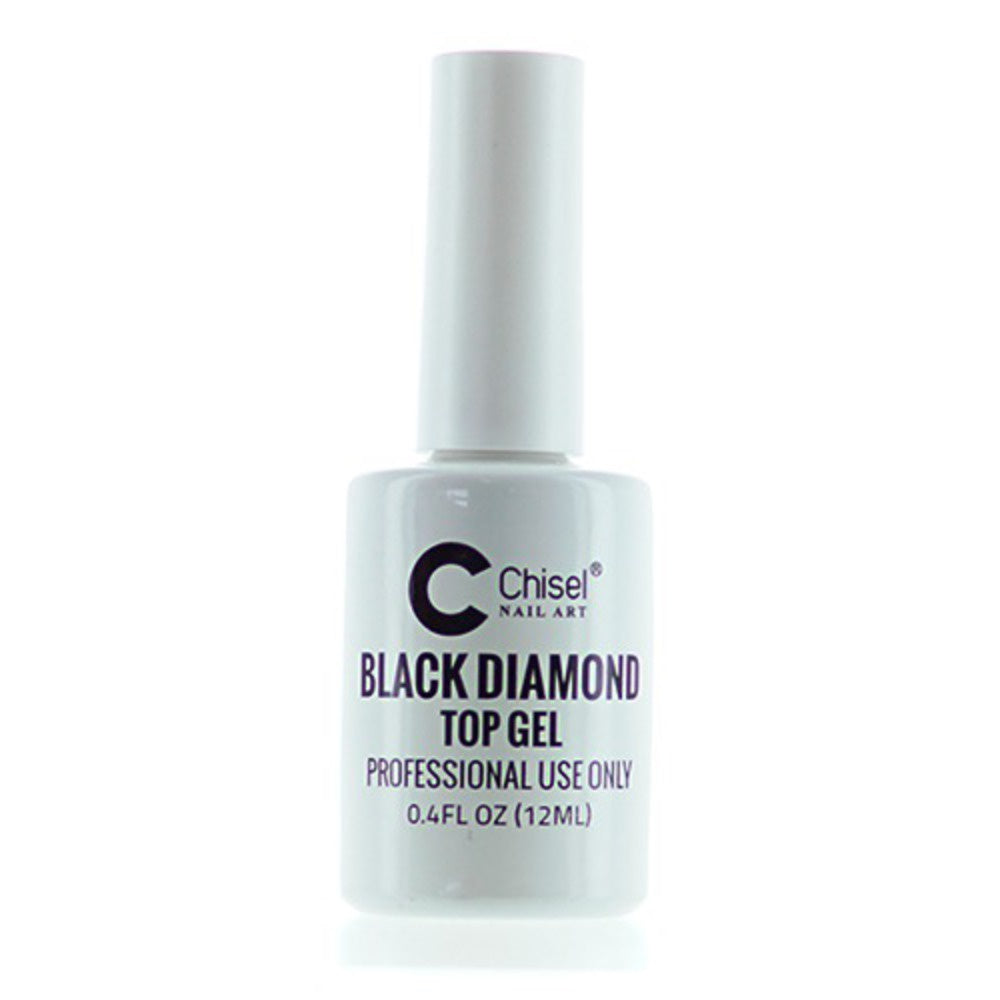 Chisel Brand Nail Art Gel Top Coat with Black Diamond Effect, 0.5 Ounce