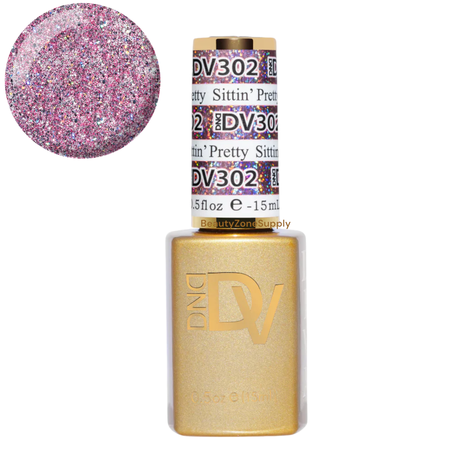 DND Diva Branded Gel Nail Polish - Platinum Series, Sittin' Pretty Shade, 0.5 oz, Product Code #302